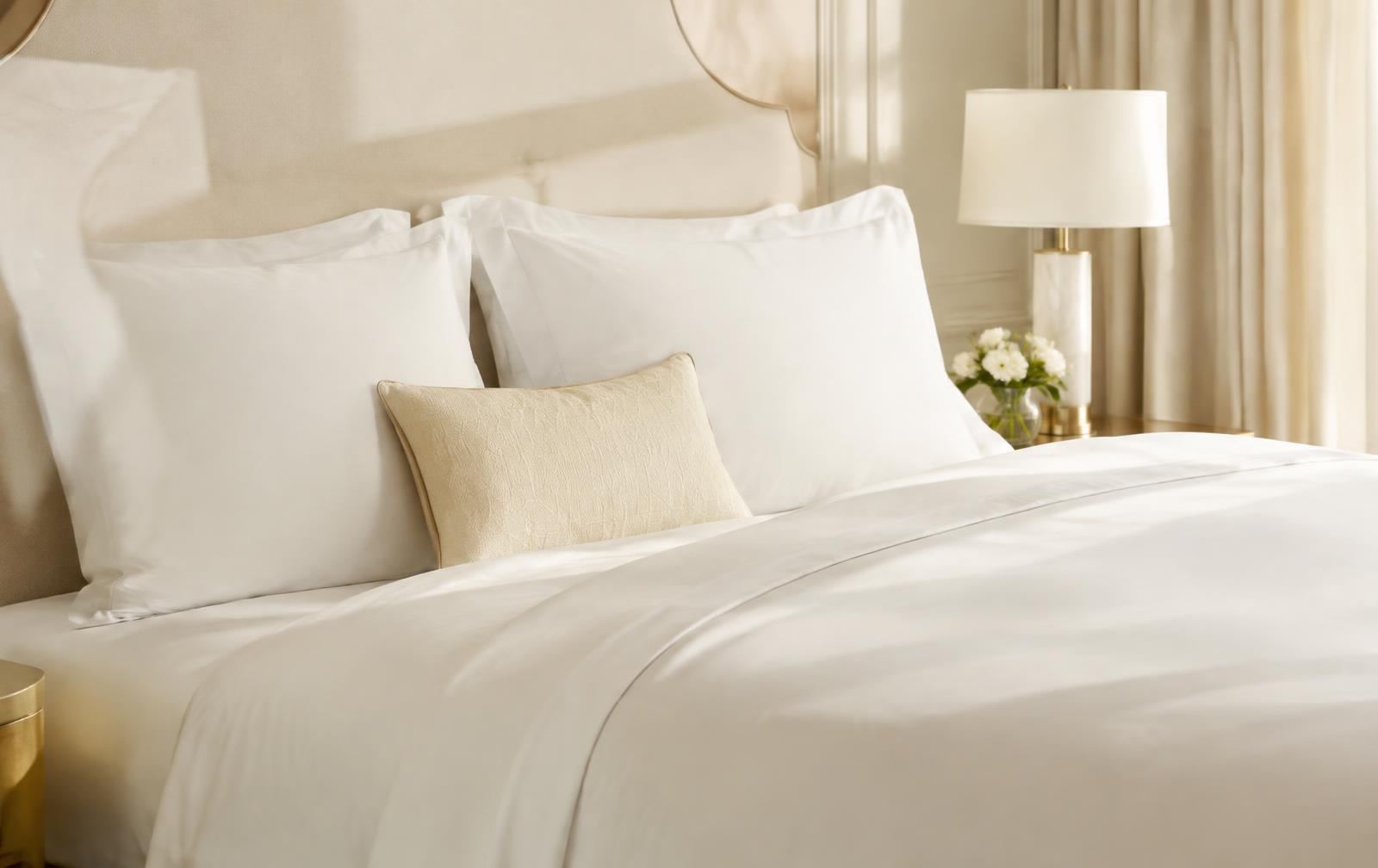 Crisp hotel bed linen